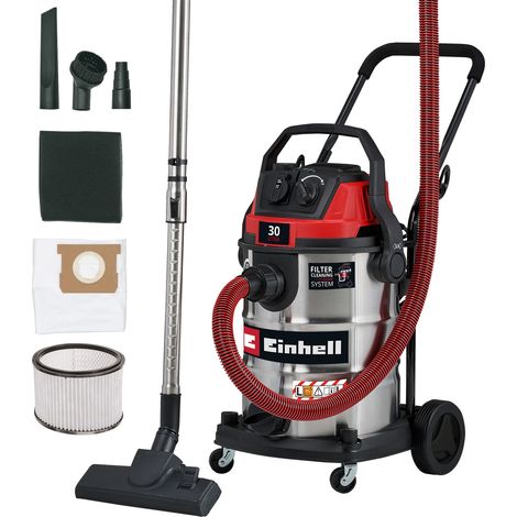 Einhell Aspirateur de chantier TE-VC 3080 SACL (1150 W, capacité d’aspiration 220 mbar, cuve 30 l, classe de filtration L, filtre HEPA, avec accessoires)