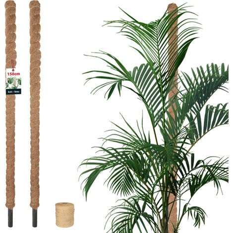 KOTARBAU® 2 pcs Tuteur Plante - Tuteur Coco - ⌀ 3.2 x 150 cm - Fibre de Coco - Tuteurs pour Monstera - Marron - pour Plantes Grimpantes (1/5)