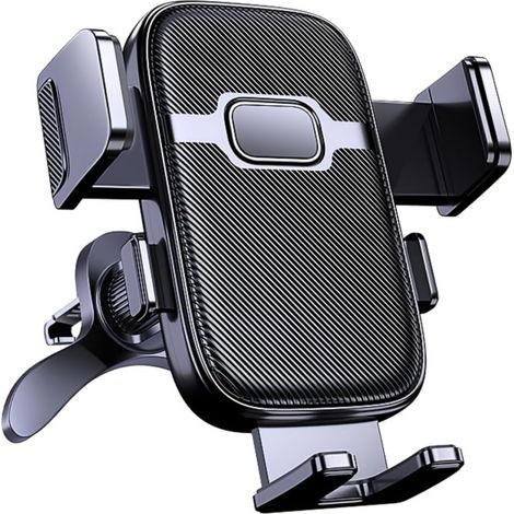 Support de téléphone pour voiture [Protection en silicone lisse] Support universel pour grille d'aération avec clip d'extension (1/5)