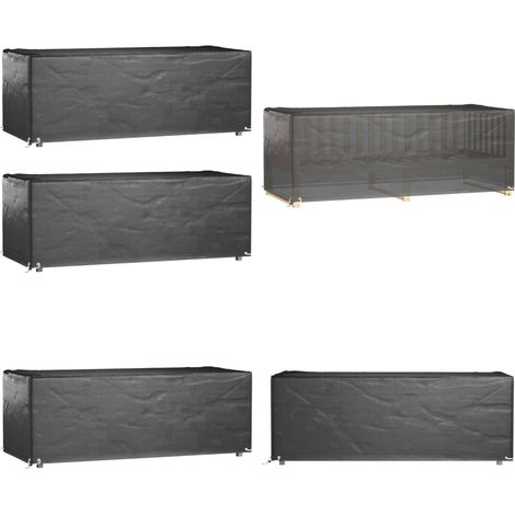 Gartenmöbel-Abdeckungen 2 Stk. 8 Ösen 192x82x65 cm Rechteckig - Gartenmöbelschutzhülle - Gartenmöbelabdeckung - Wetterfeste Gartenmöbelabdeckung - UV-resistente Gartenmöbelabdeckung - Gartenmöbelüberd