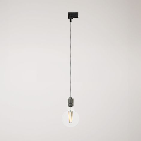 Creative Cables - Candeeiro suspenso com suporte de alumínio serrilhado para calhas - lâmpada incluída