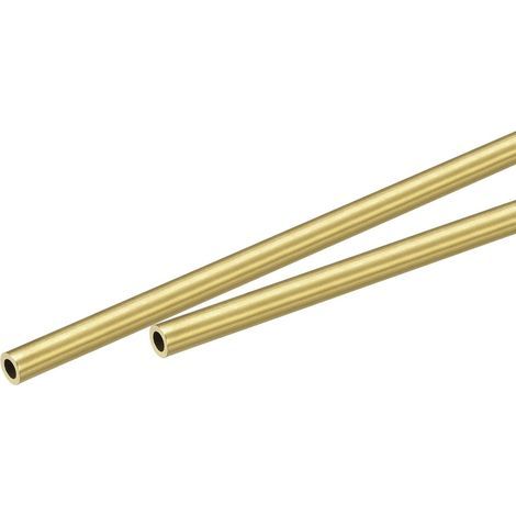 sourcing map Brass Tube Round 4mm OD 1mm Wall Thickness 200mm Pipe Length 2 Pcs (1/5)