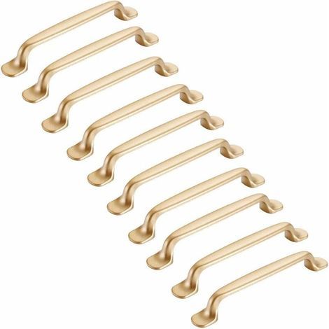 10pcs Gold Cabinet Handle 128mm - Kitchen Furniture Handle, Wardrobe Door Handles (1/5)