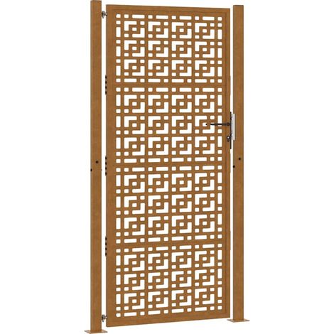 Porte de jardin，Portail de jardin，Portillon acier résistant aux intempéries design croisé CFW40327 (1/5)