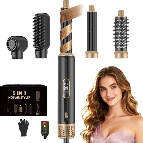 Cepillo secador de pelo con tecnología iónica y opciones de peinado versátiles. Enchufe europeo de 220V-240V. (1/5)