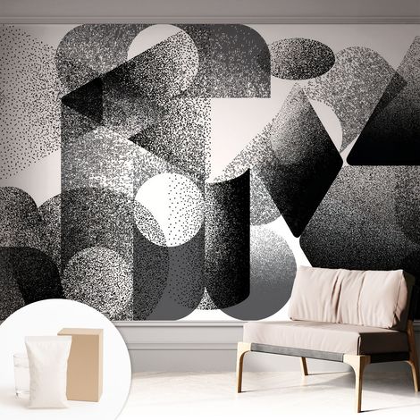 Tapete Vliestapete mit Kleber - abwaschbar - Tapete mit Motiv - trendige Wanddeko - elegant Fototapete  Geometrische Formen 312x219 cm (1/5)