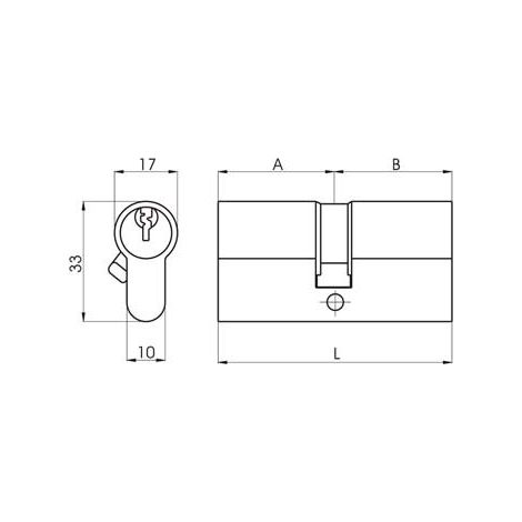 Cilindro Europerfil LINCE C02 30x30 Latón R12,25
