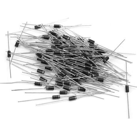 Gleichrichterdiode, 100 Stück 1N4007 1000V 1A Elektronische Siliziumdioden Hochspannungs-Gleichrichterdioden (1/5)