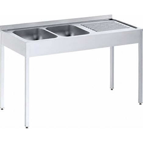 Plonge avec Bâti en inox Profondeur 500 Egouttoir Gauche - Distform (1/2)