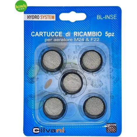 Aeratori di ricambio in abs cromato per rubinetto miscelatore m24x1 - f22x1 - confezione da 5 pezzi HIDROS