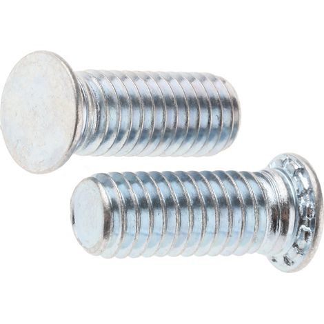 Goujon autosertissable RS PRO Acier Galvanisé et passivé, M6, longueur: 16mm ( Prix pour Sachet de 50 )