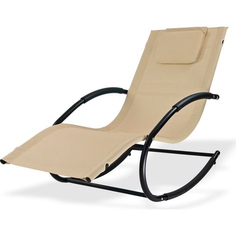 Sonnenliege Relaxliege Gartenliege Liegestuhl Schaukelliege Swing Natur Liege (1/5)