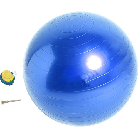Ballon d'exercice en PVC de 75 cm de diamètre, épaissi, antidéflagrant, gymnastique, Yoga, Fitness, bleu (1/5)