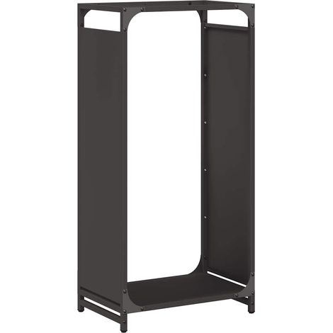 Maison Exclusive - Leñero negro 44x28x90 cm Acero laminado en frí