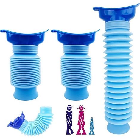 2Pcs Urinoir Rétractable, 750ml Urinoir Homme Femme Portable, Bouteille Urine Réutilisable, Toilette Mobile pour Camping, Voiture (1/5)