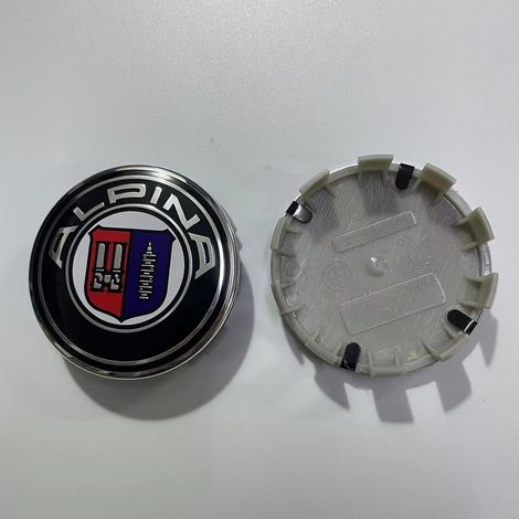 Cache moyeu de roue BMW 68 mm logo Alpina, enjoliveur central pour jantes Série 1 3 5 7 X1 X3 X4 X5 X6, emblème automobile bleu blanc lot de 4 pièces