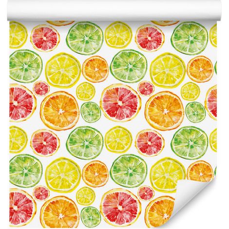 Papier peint Citrons, oranges, limes pour salon et chambre 50x1000 cm (1/5)