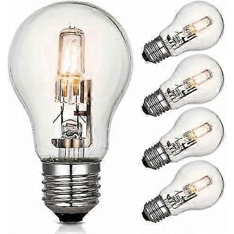 Lampadina alogena dimmerabile E27 da 42W, luce bianca calda 2700K, attacco a vite Edison, 624LM, a risparmio energetico, 220-240V, confezione da 5