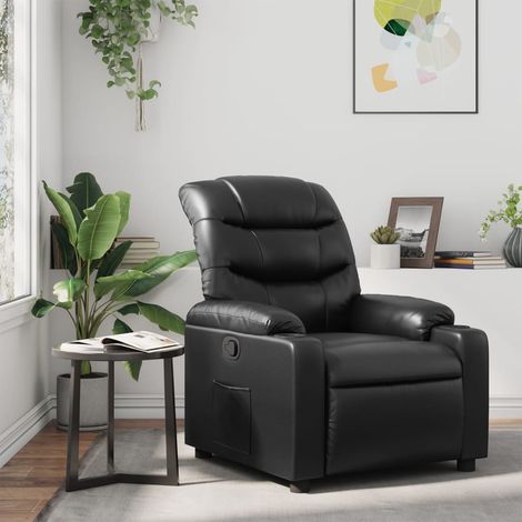 Sillón reclinable de cuero sintético negro vidaXL (1/5)