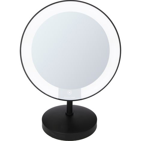 JVD - Miroir sur Pied Cosmos Noir Mat agrandissement 5X et autonomie de 3 ans - Matériel professionnel (1/4)