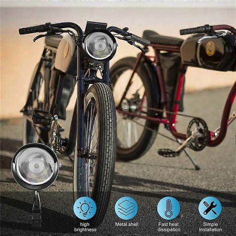 Phare de sécurité LED lumineux de 180 lumens pour vélo et tricycle --