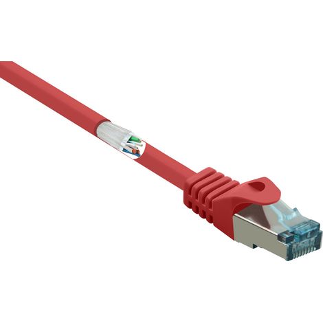 Renkforce RF-5043952 RJ45 Patchkabel CAT 6a S/FTP 10.00 m Rot Flammwidrig 1 St. (1/5)