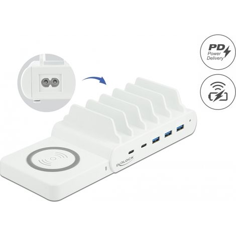 Base - Estacion de Carga USB inalÃ¡mbrico 2 x USB Type-Câ¢ PD + 3 x USB Tipo-A con 110 W