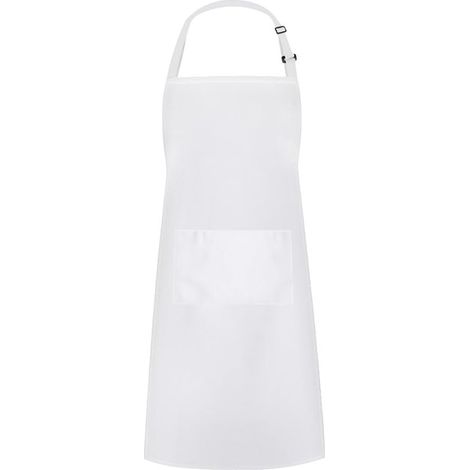 Tablier de cuisine adulte blanc réglable avec toque de chef, ensemble tablier et chapeau pour boulanger pâtissier, ajustable et résistant, 2 pièces professionnel (1/5)