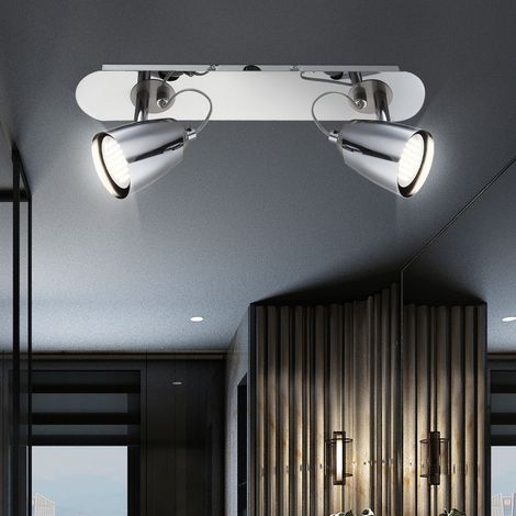 LED Decken Lampe Spot Strahler Wohn Ess Zimmer Chrom Leuchte verstellbar