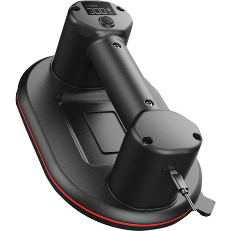 Ej.Life Nouvelle Ventouse à Batterie pour Carreaux, Verre, Marbre, Ventouse électrique Longueur 24 cm, 2 Moteurs, Puissance D'aspiration 300 KG, Écran LCD, Batterie 4000 mAh Jusqu'à 10 Heures (1/5)