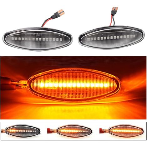 Clignotants Led Indicateur Latéral Dynamique Remplacement Pour Jaguar S-Type 1999-2007 Pour Jaguar XK8/XKR 1996-2005 Pour Jaguar XJ 2003-2006 (Noir) (1/5)