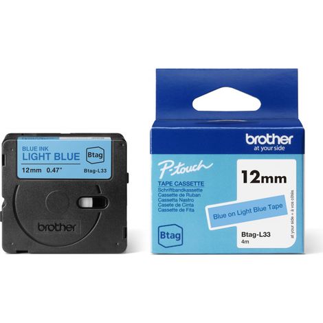 brother BROTHER 12MM BTAGL33 Ribbon Blue on Light Blue