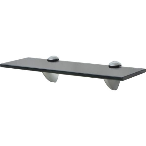 Étagère Tablette en Verre 30 cm Noire à fixer pour une décoration moderne et épurée (1/4)