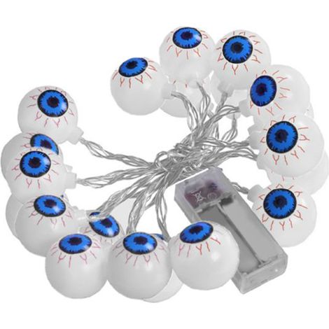 Guirlande lumineuse d'Halloween à LED blanc pur de 1,5 mètre, motif œil fantôme, approvisionnement transfrontalier, guirlande lumineuse décorative d'Halloween à LED pour diverses occasions. (1/5)