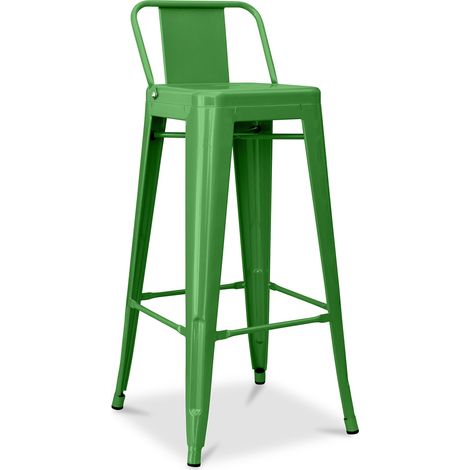Barhocker mit Rückenlehne - Industriedesign - 76cm - New Edition - Stylix Grün