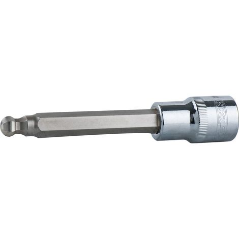 1/2" CHROMEplus Bit-Stecknuss Innensechskant,Kugelkopf,lang,17mm (1/3)