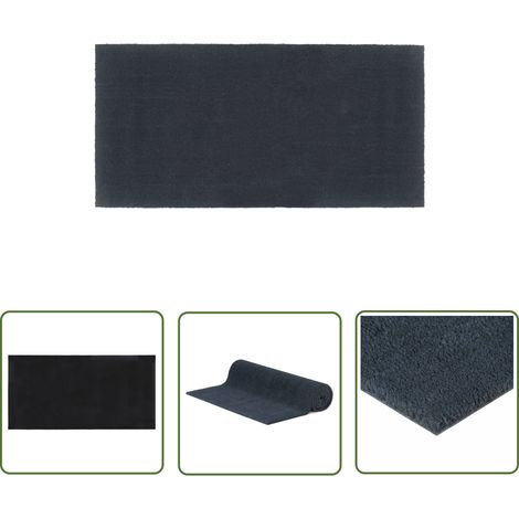 The Living Store Tapis de porte gris foncé 100x200 cm fibre de coco touffeté - Tapis D'entrée - Paillasson Coco - Tapis Exterieur - Tapis Interieur - Antidérapant (1/5)