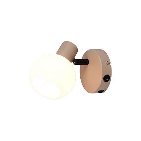 Wandleuchte Wandlampe Flurleuchte warm beige Metall E14 1-flammig L 17,5 cm