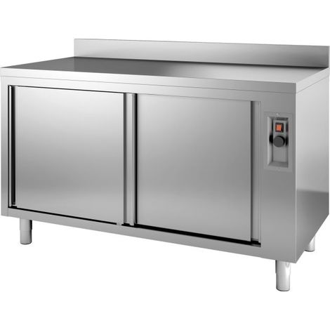 Meuble Inox Chauffant - Dosseret - Gamme 600 - 2 Portes - Combisteel