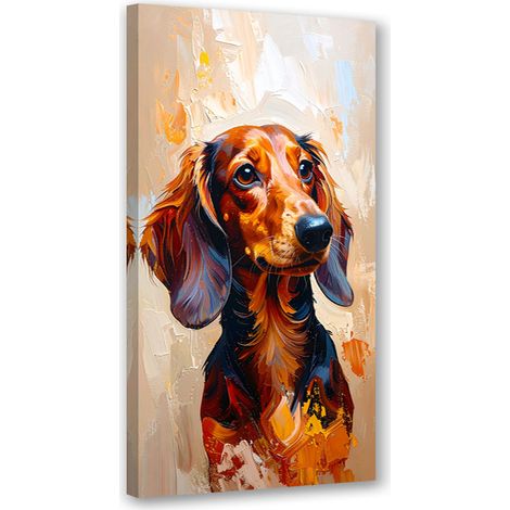 Tableau déco Chien teckel brun Animal 40x80 (1/4)