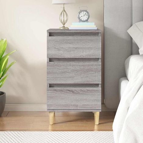 vidaXL Bedside Cabinet Grey Sonoma 40x35x70 cm Engineered Wood (1/5)