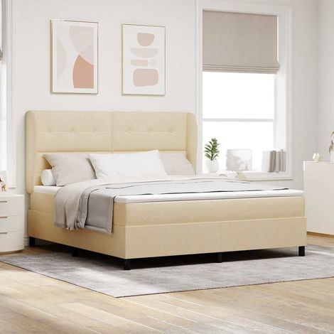 Boxspringbett mit Matratze Creme 180 x 200 cm Stoff (1/5)