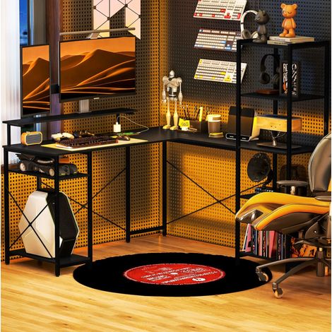 Schreibtisch Eckschreibtisch platzsparend Metallregal OKMYHOME (1/5)