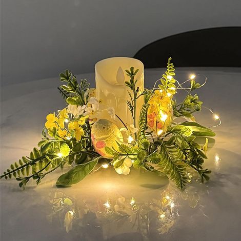 Guirlande De Pâques - Anneau Pour Bougie En Forme D'Œuf - Décor Printemps Été - 1 Pièce (1/5)