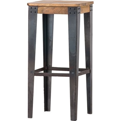 Taburete industrial acero y madera 75cm MADISON