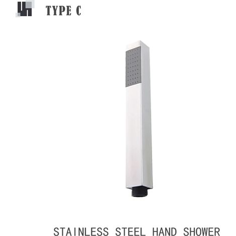 (Douche à main uniquement) Douchette à main en acier inoxydable brossé, ensemble de douche de salle de bain avec support et flexible, pommeau de douche mural (1/5)