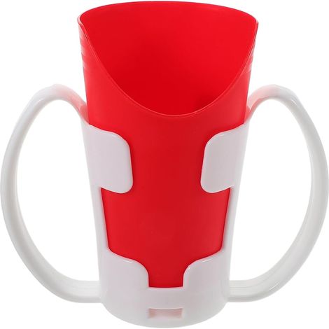 Gobelet Adaptatif avec Découpe Nasale - 1 Unité - Plastique Robuste - Aide à la Déglutition et Rééducation - Personnes Âgées ou en Handicap - Avec Poignées Amovibles (1/5)