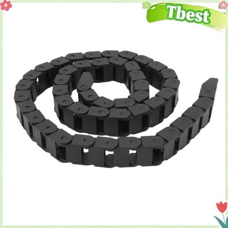 Chaîne de traînage de câble en nylon noir de 1 mètre avec connecteur d'extrémité pour machines CNC, support de câble métallique (1/4)