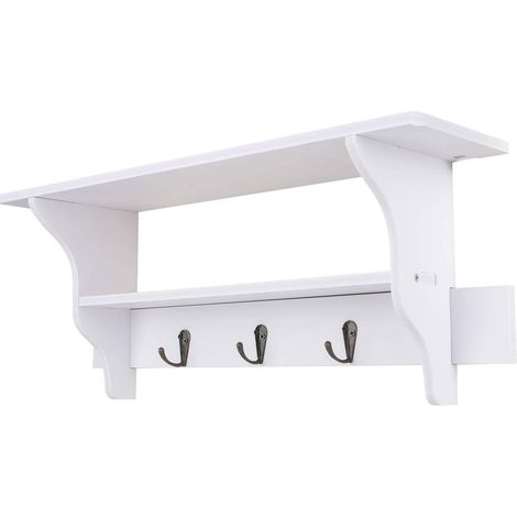 Youyijia Floating Shelves Shelf Floating Floating Shelf Floating Shelves White White Floating Shelves Floating Wall Shelves Shelfs Hook Rack Key Storage Bag Shelves For Bedroom (1/5)
