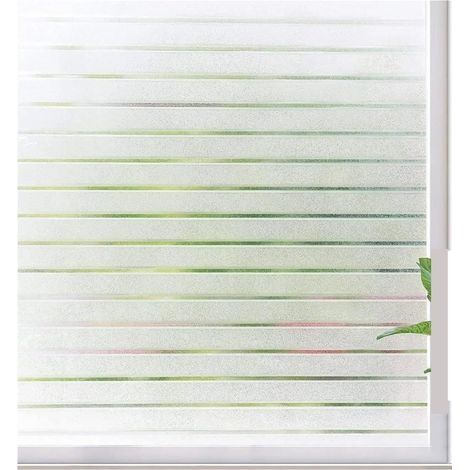 Film Fenetre Anti Regard Motif Rayure 60x200cm, Brise Vue Fenetre Electrostatique, Protection UV, Films pour Fenêtre Opaque, Film pour Vitre Décoratif pour Bureau Cuisine Salon (1/5)